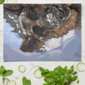 Suche und Rettung deutscher Schafe im Schnee Geschirrtuch (Gefaltet)