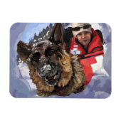 Suche und Rettung deutscher Schafe im Schnee Magnet (Horizontal)