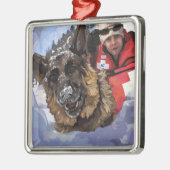 Suche und Rettung deutscher Schafe im Schnee Ornament Aus Metall (Links)