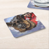 Suche und Rettung deutscher Schafe im Schnee Rechteckiger Pappuntersetzer (angewinkelt)