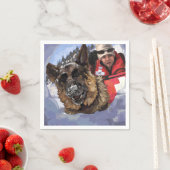 Suche und Rettung deutscher Schafe im Schnee Serviette (Beispiel)