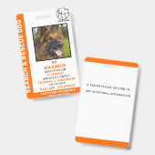 Suche und Rettung Hund-ID SAR K9 Logo-Foto Ausweis (Front & Back)