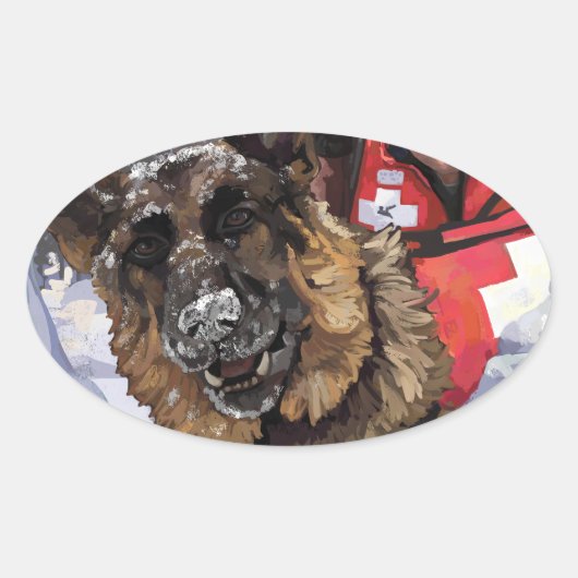 Suche und Rettung Ovaler Aufkleber (Vorderseite)