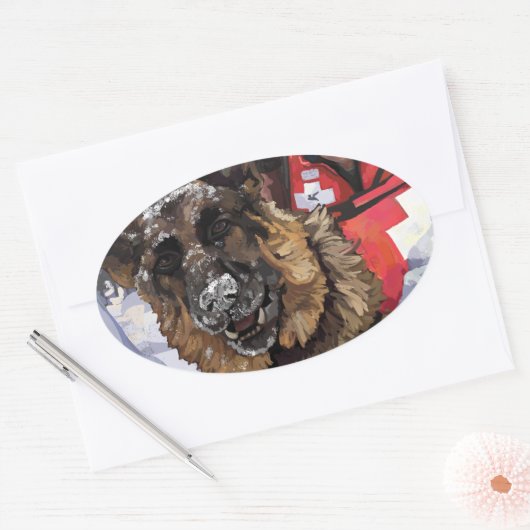 Suche und Rettung Ovaler Aufkleber (Umschlag)