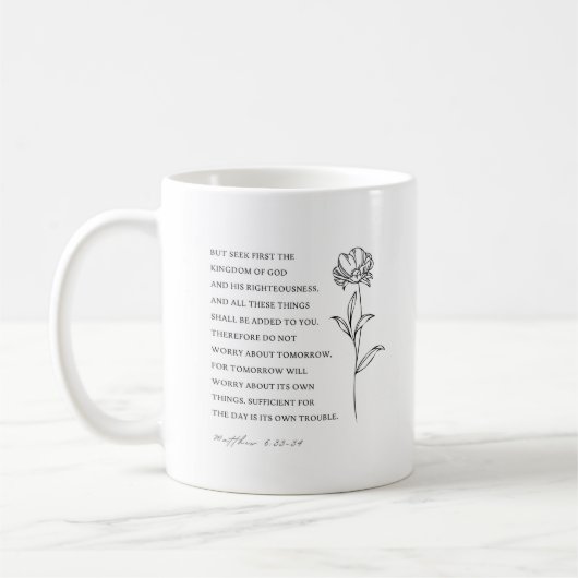 Suche zuerst Matthäus 6:33 Kaffeetasse (Links)