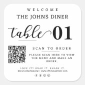 Suchen nach Menü, Liebe, Einlesen, Freigeben des Q Quadratischer Aufkleber (Vorderseite)