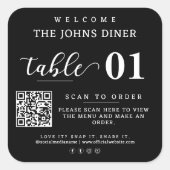 Suchen nach Menü, Liebe, Einlesen, Freigeben des Q Quadratischer Aufkleber (Vorderseite)