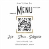 Suchen nach Menü QR Code Business Aufkleber (Vorderseite)