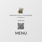 Suchen nach Menü QR Code Business-Logo-Fensterhebe Fensteraufkleber (Blatt)