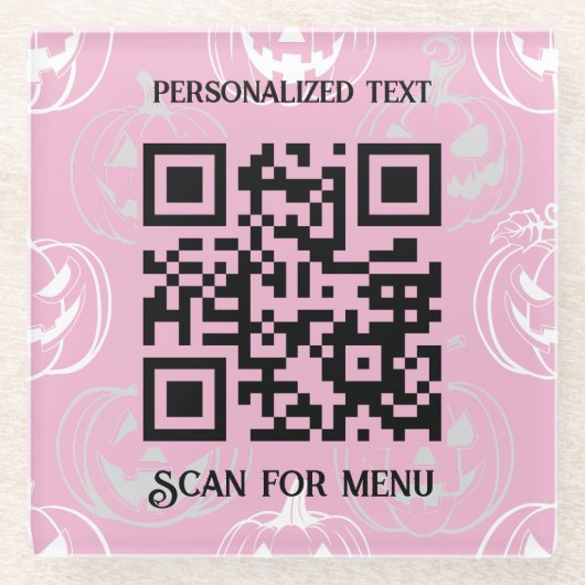 Suchen nach Menu QRcode mit personalisiertem Pk LP Glasuntersetzer (Vorderseite)