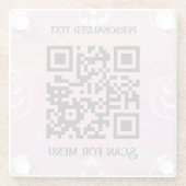 Suchen nach Menu QRcode mit personalisiertem Pk LP Glasuntersetzer (Rückseite)