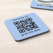 Suchen nach Menu QRcode mit Personalisierung LBlue Getränkeuntersetzer (Linke Seite)