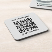 Suchen nach Menu QRcode mit Personalisierung LGrey Getränkeuntersetzer (Linke Seite)
