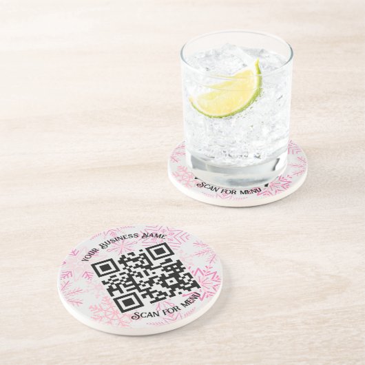 Suchen nach Menu QRcode mit Personalisierung LGrey Getränkeuntersetzer (Seite)