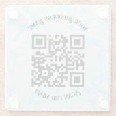 Suchen nach Menu QRcode mit Personalisierung LGrey Glasuntersetzer (Rückseite)