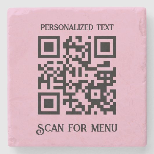 Suchen nach Menu QRcode mit Personalisierung LPink Steinuntersetzer (Vorderseite)
