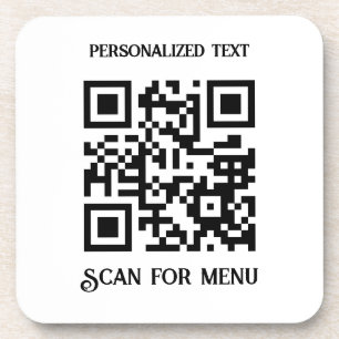 Suchen nach Menu QRcode mit Personalisierung No BG Getränkeuntersetzer