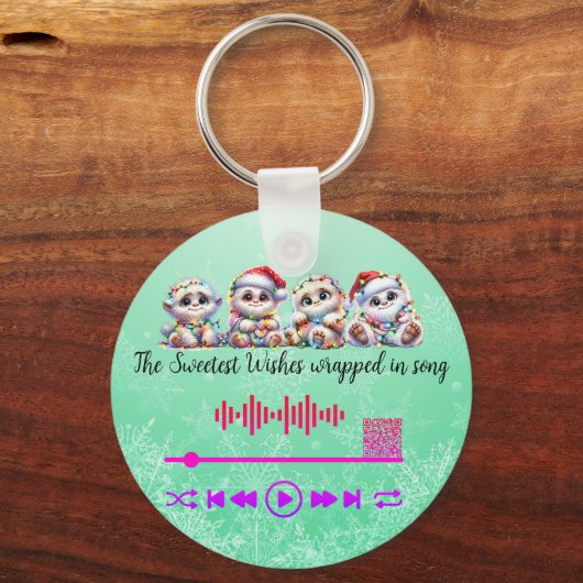 Suchen nach, verpackt in einen Song-Schlüsselanhän Schlüsselanhänger (Rückseite)