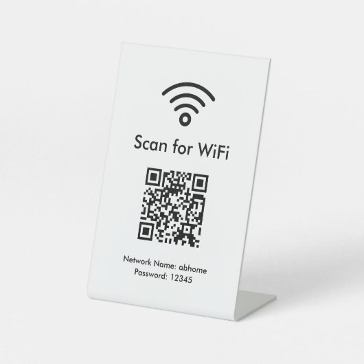 Suchen nach WiFi Custom QR-Code Beruflich Sockelschild (Vorderseite)