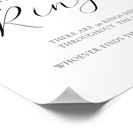 Suchen Sie das Rings Brautparty Game Sign Poster (Ecke)