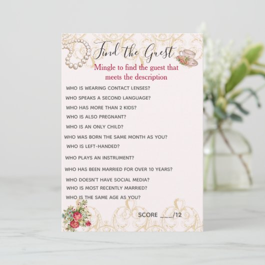 Suchen Sie den Gast Einladung (Stehend Vorderseite)