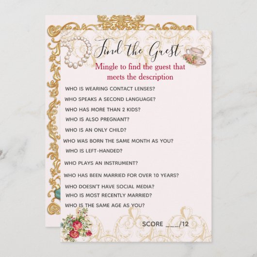 Suchen Sie den Gast Einladung (Vorne/Hinten)