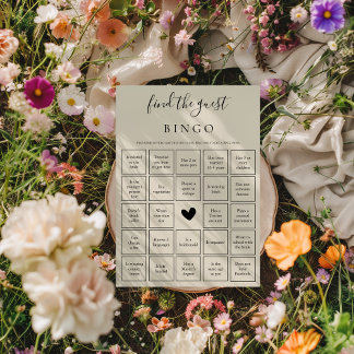 Suchen Sie die Gast-Bingo-Game-Brautparty-Karte Dankeskarte
