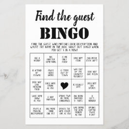 Suchen Sie die Gast-Bingo-Spielkarte Flyer