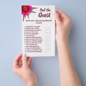 Suchen Sie die Gast Brautparty Game Card Lila Flyer (Handgriff)