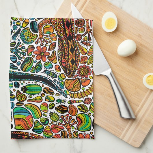 Suchen Sie die Geckos Geschirrtuch (Viertel Falte)