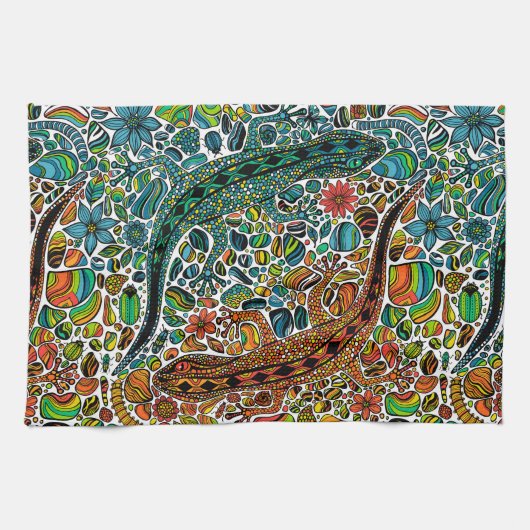 Suchen Sie die Geckos Geschirrtuch (Horizontal)