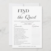 Suchen Sie die Minimalistische Game Card des Braut Einladung (Vorderseite)