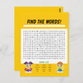 Suchen Sie die Wörter, die Word-Suchaktivitätskart Postkarte (Vorne/Hinten)