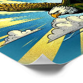 Suchen Sie Ihr Warum - Motivierend Adler im Flug Poster (Ecke)