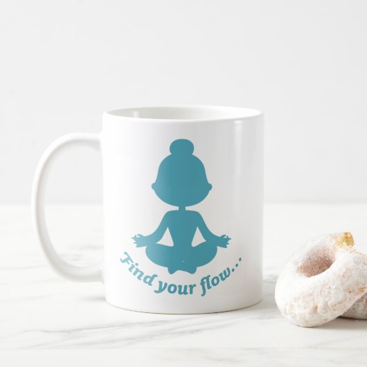 Suchen Sie Ihre Flow-Tasse (Cyan) Kaffeetasse (Mit Donut)