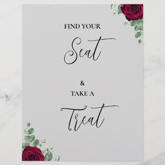 Suchen Sie Ihren Platz und nehmen Sie eine Leckere (Vorderseite)