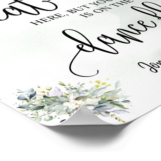 Suchen Sie Ihren Sitz Hochzeitsempfang Eukalyptus- Poster (Ecke)