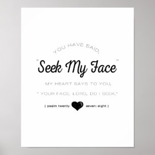 Suchen Sie mein Gesicht, Psalm-Schrift Poster