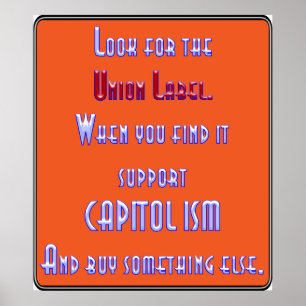 Suchen Sie nach dem Gewerkschafts-Aufkleber Poster