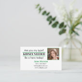 Suchen Sie nach einer Kidney-Spender-Rufkarte | Ei Visitenkarte (Stehend Vorderseite)