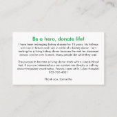 Suchen Sie nach einer Kidney-Spender-Rufkarte | Ei Visitenkarte (Rückseite)