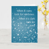 Suchen Sie nach Sternen, wenn dunkles inspirierend Karte (Gelbe Blume)