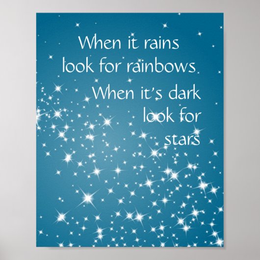 Suchen Sie nach Sternen, wenn dunkles inspirierend Poster (Vorne)