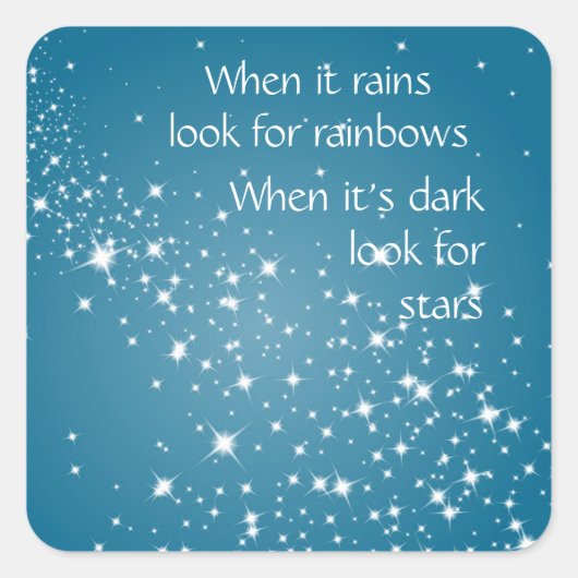 Suchen Sie nach Sternen, wenn dunkles inspirierend Quadratischer Aufkleber (Vorderseite)