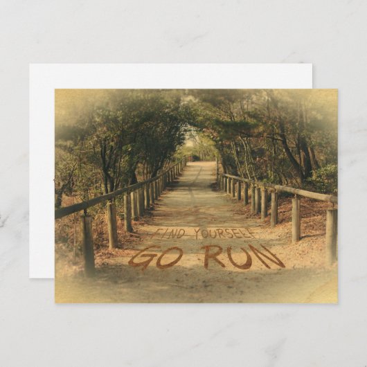 Suchen Sie sich selbst Go Run Park Jogger Motivier Postkarte (Vorne/Hinten)