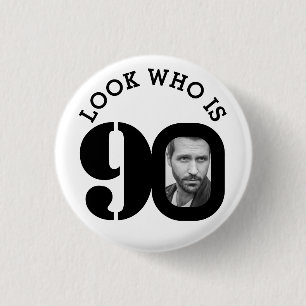 Suchen Sie, wer 90 Foto Schwarz-Weiß-Taste/Abzeich Button