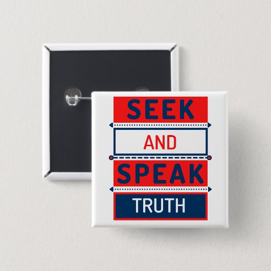 Suchen und Sprechen der Wahrheit Button (Vorne & Hinten)