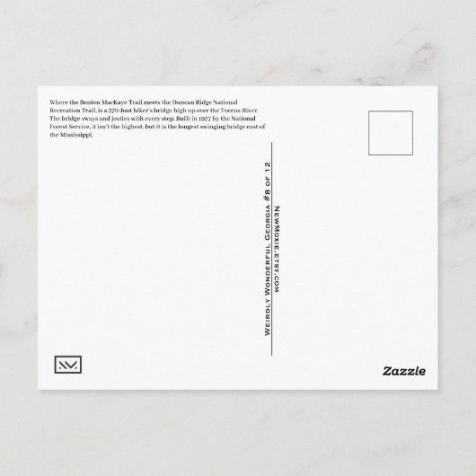 Suches, Georgia Weiß wunderbar GA Toccoa Postkarte (Rückseite)