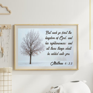 Suchet zuerst das Reich Gottes Winterbaum Landscha Poster