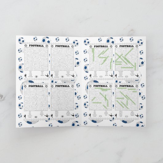 Suchkarte für Fußball Feiertagskarte (Innenseite)